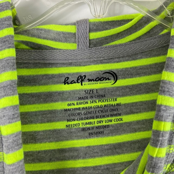 Half Moon Neon Striped L/S pullover Hoodie - Picture 4 of 4